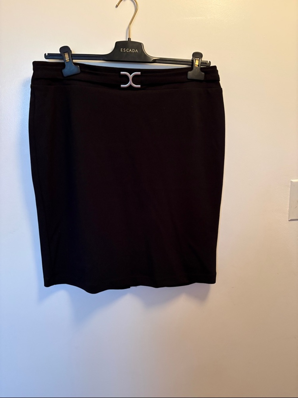 SOHO Apparel Ltd Black Pencil Skirt with Silver Signature Accent